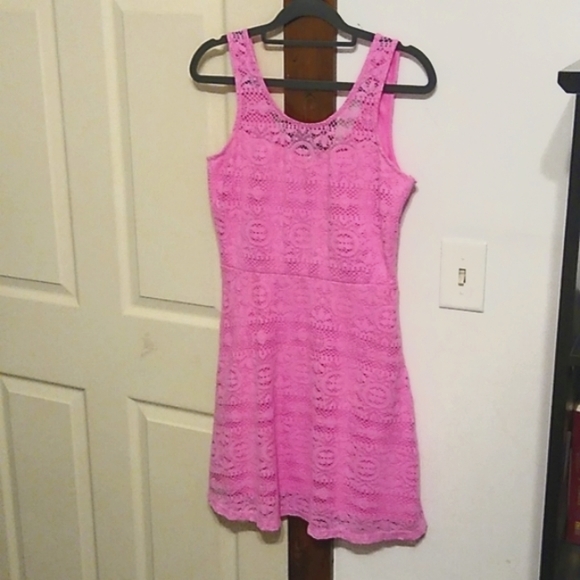 Excellent No Boundaries Pink Lace Dress: M (7-9) - Picture 8 of 8